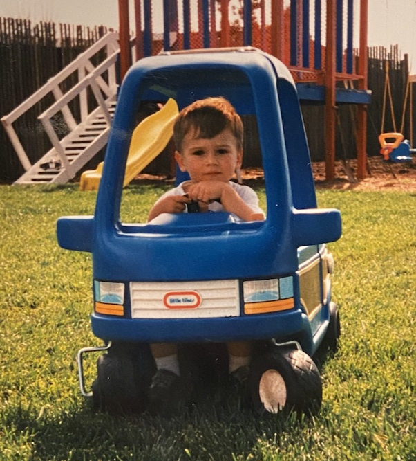 Me as a lad in my little tikes automobile